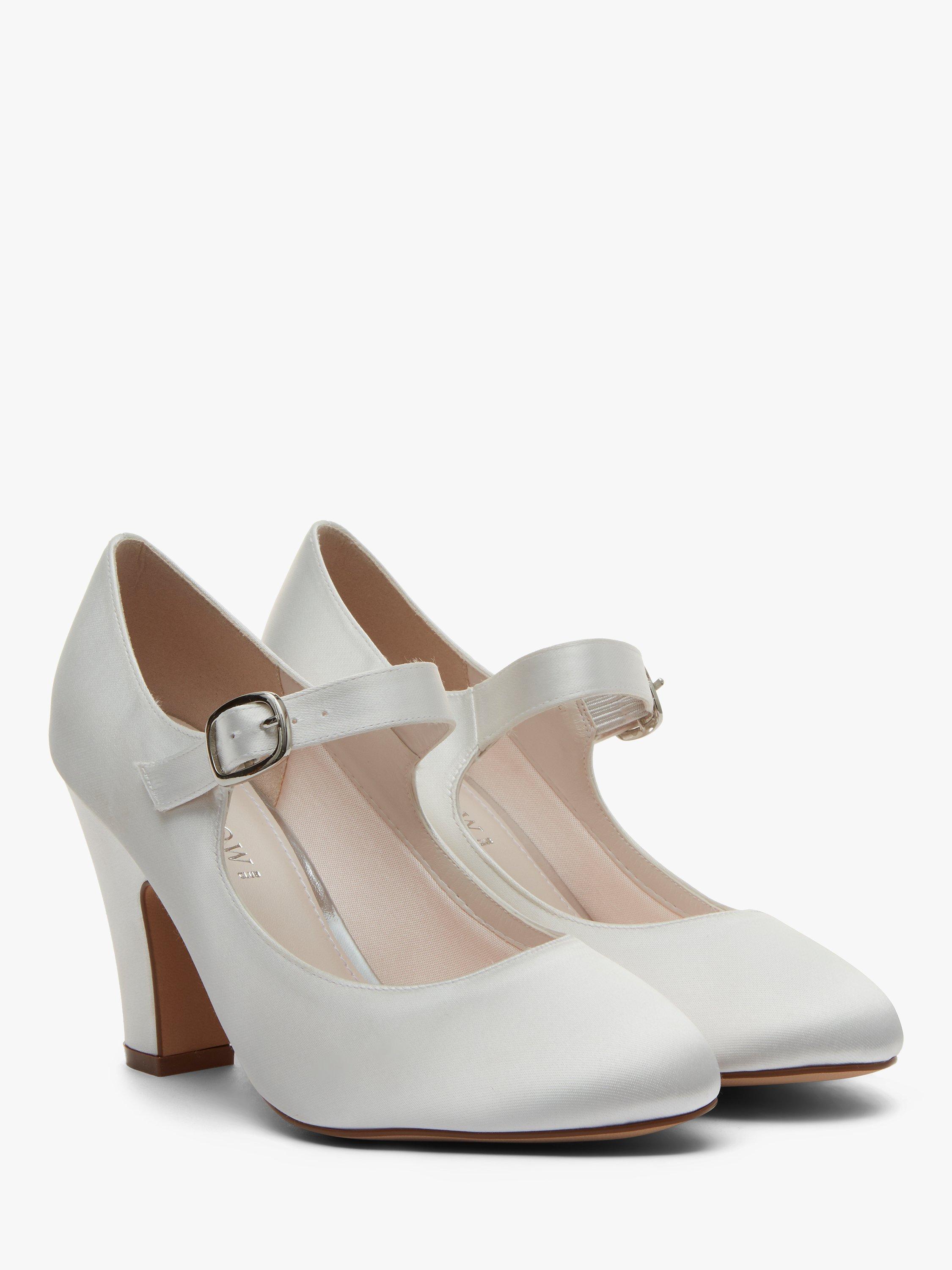 Product image 2 of 4, which shows Rainbow Club Madeline Block Heeled MJ Shoes, Ivory Satin, 3