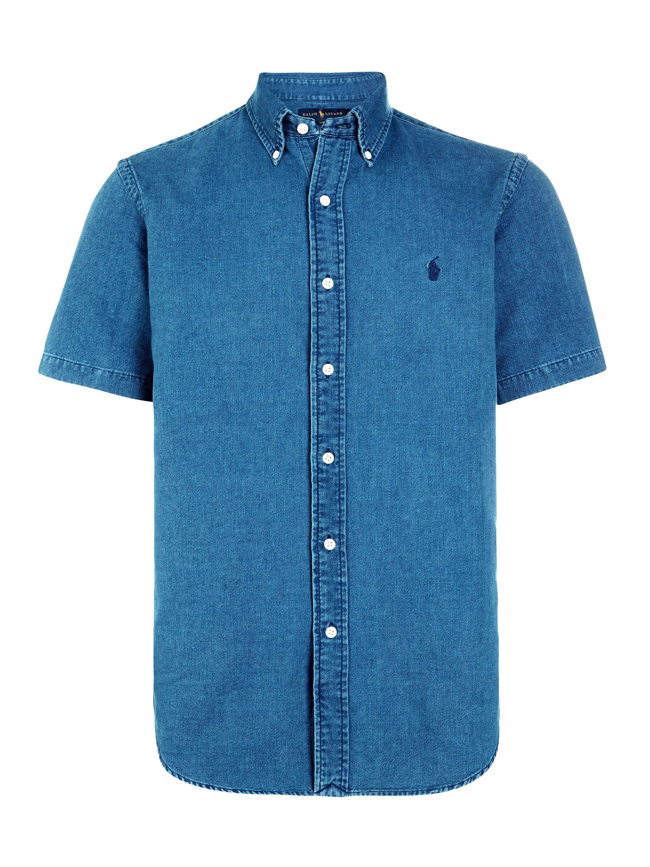 Polo Ralph Lauren Short Sleeve Denim Shirt, Blue