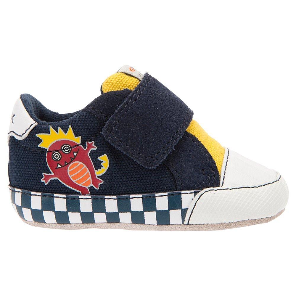 Geox Children's Ian Rip-Tape Booties, Navy/Yellow
