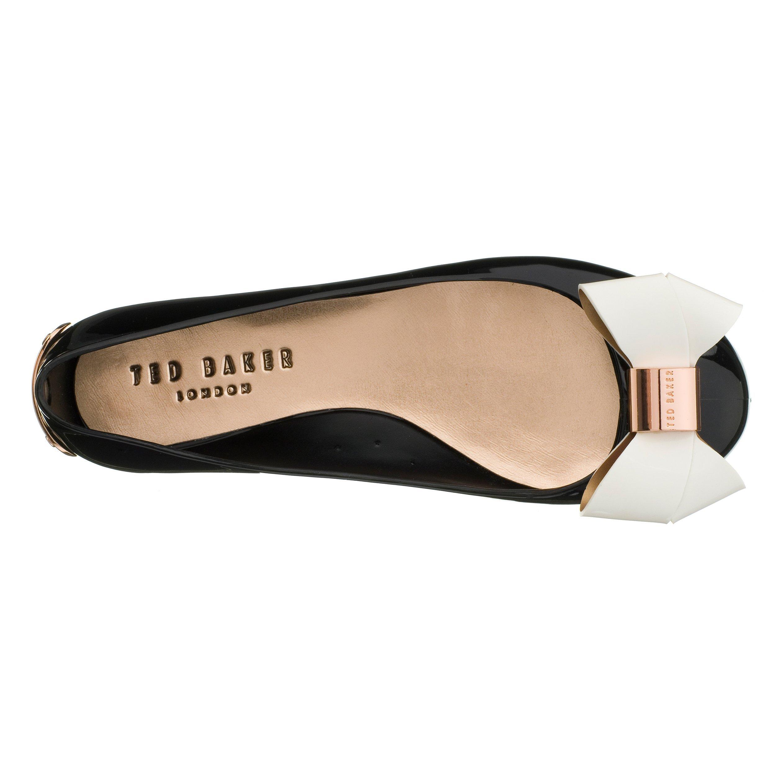 Ted Baker Faiyte Large Bow Jelly Flat Pumps Black