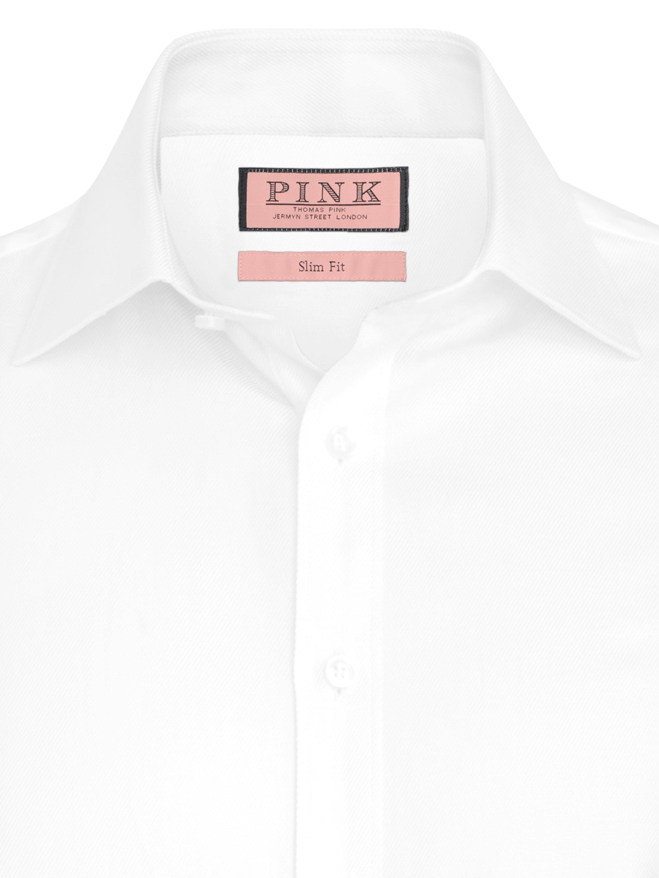 Thomas Pink Keaton Plain Slim Fit Shirt, White