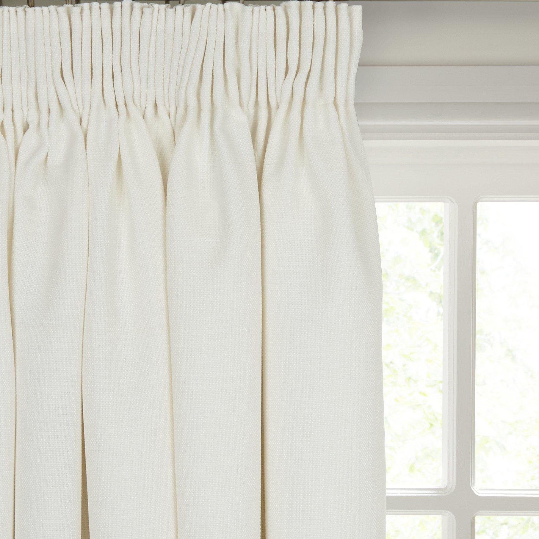 John Lewis & Partners Barathea Pair Blackout Lined Pencil Pleat Curtains, Oyster