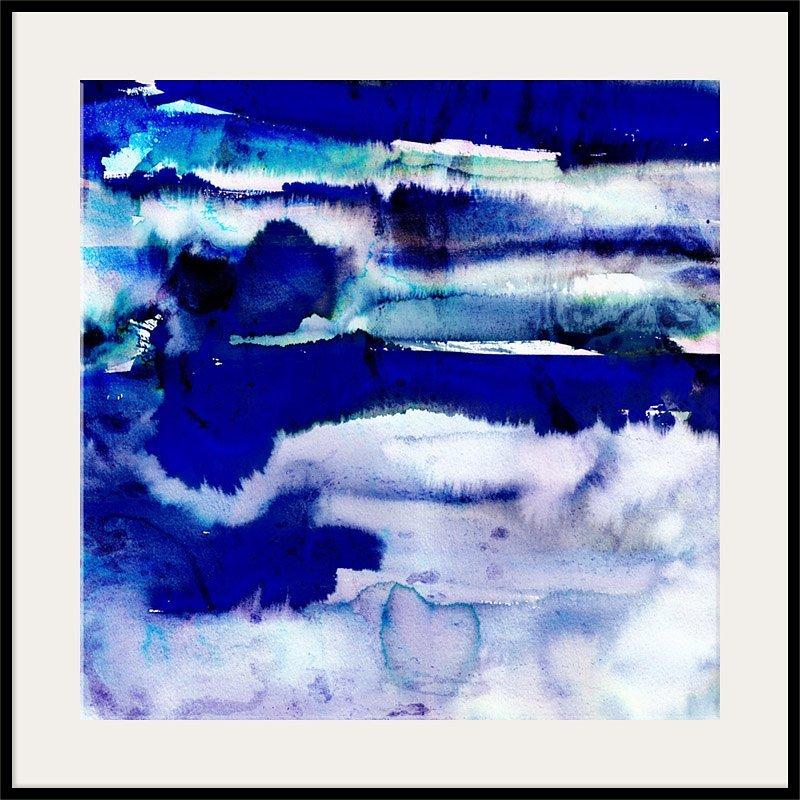 Amy Sia - Santorini, Black Framed Print