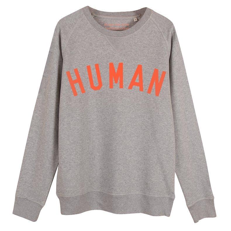 Selfish Mother Human Crew Neck Sweatshirt Grey Red