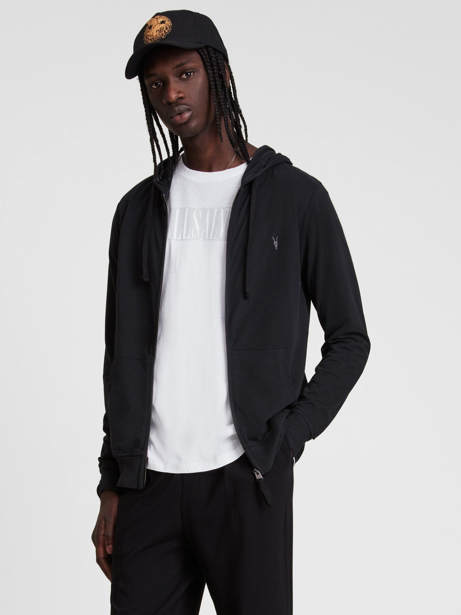 AllSaints Brace Full Zip Hoodie, Jet Black