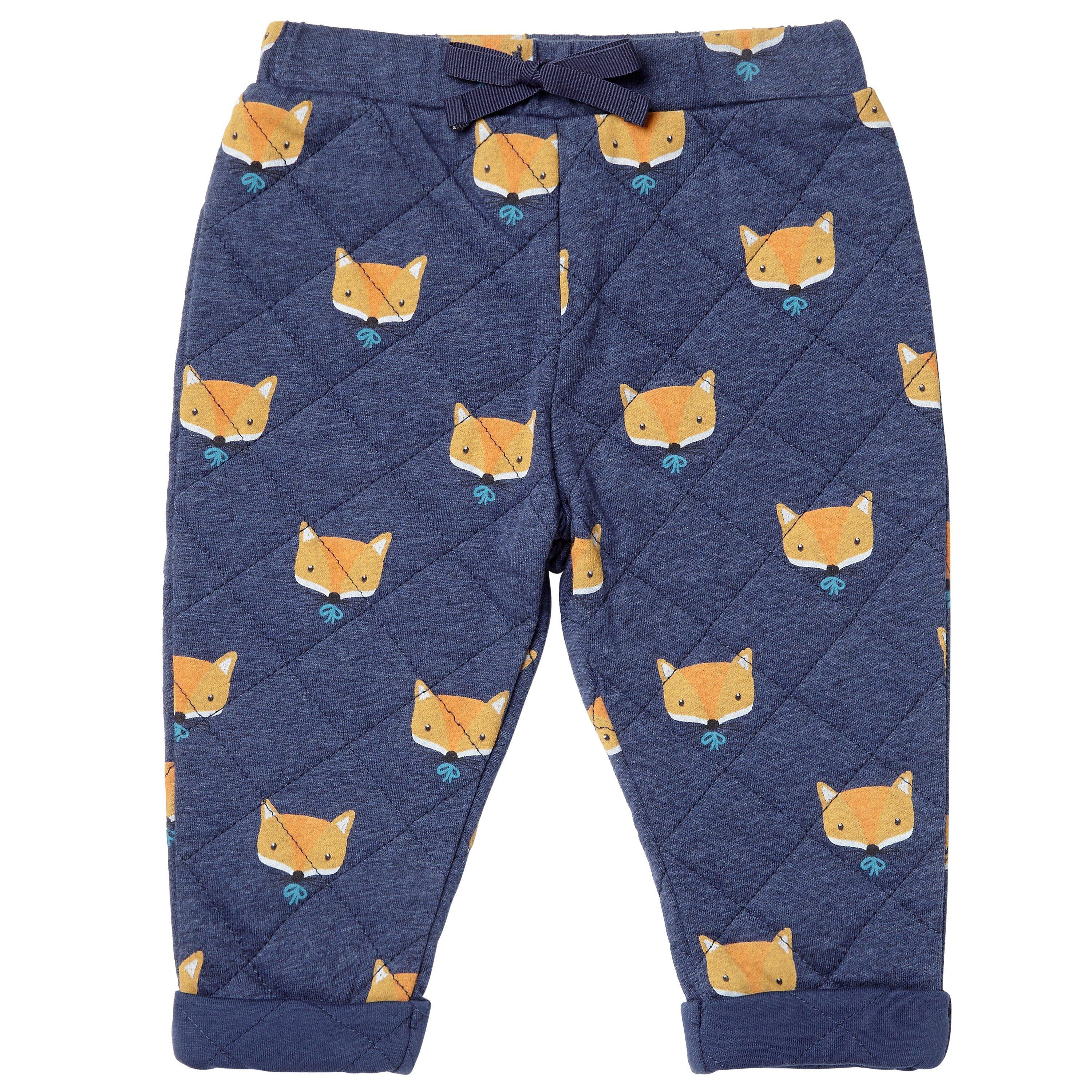 John Lewis & Partners Baby Quilted Jogger Trousers, Navy