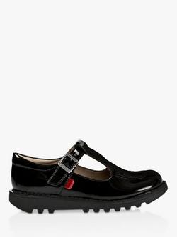 Kickers Kids' Kick T-Bar Shoes, Black Patent, Black Patent
