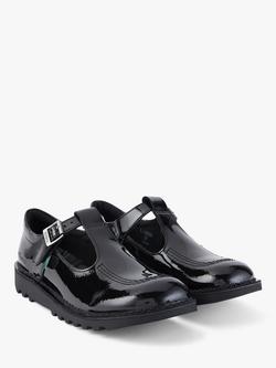 Kickers Kids' Kick T-Bar Shoes, Black Patent - view 2, Black Patent