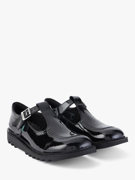 Kickers Kids' Kick T-Bar Shoes, Black Patent - view 2, Black Patent