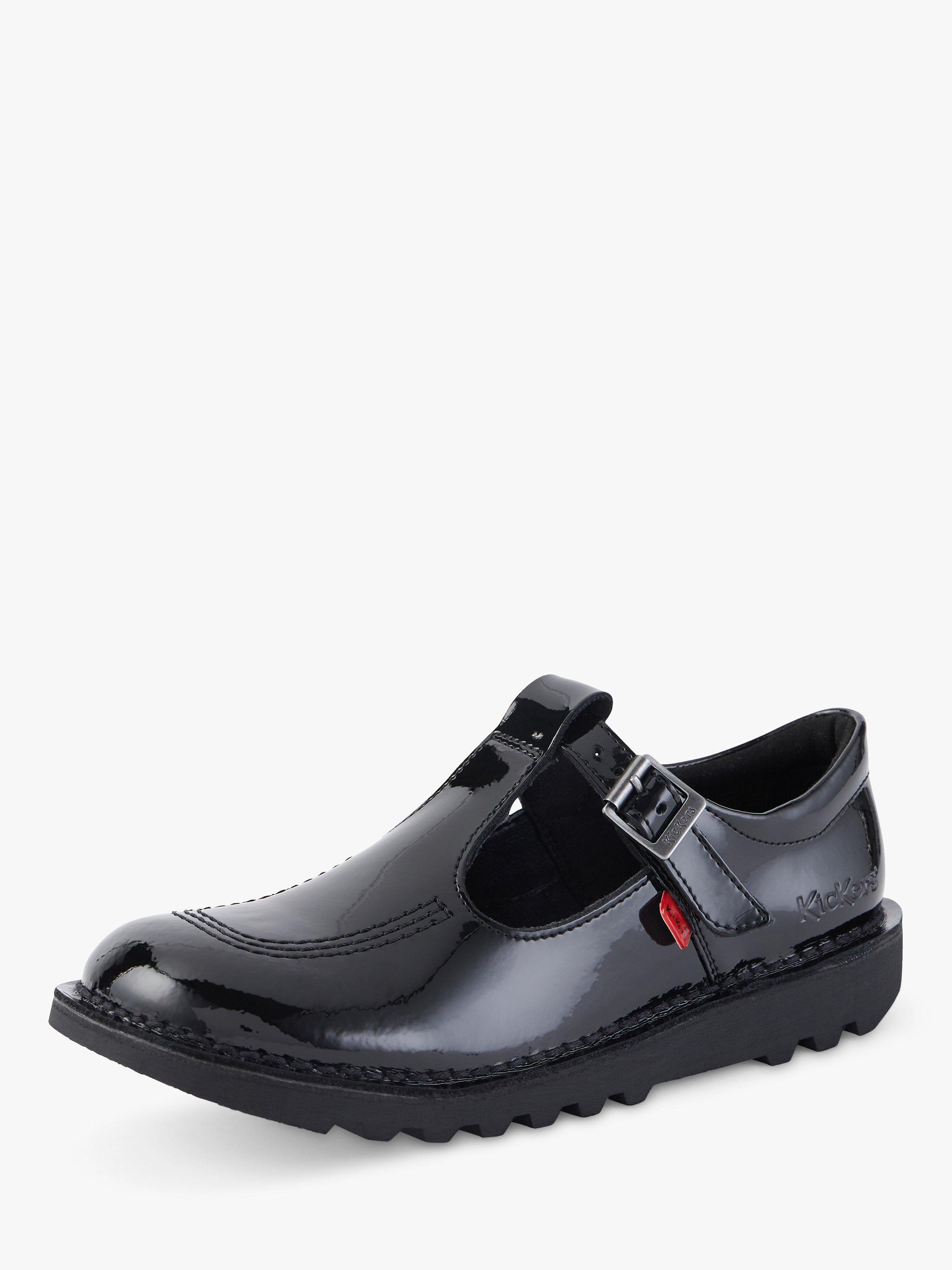 Product image 6 of 8, which shows Kickers Kids' Kick T-Bar Shoes, Black Patent, 31
