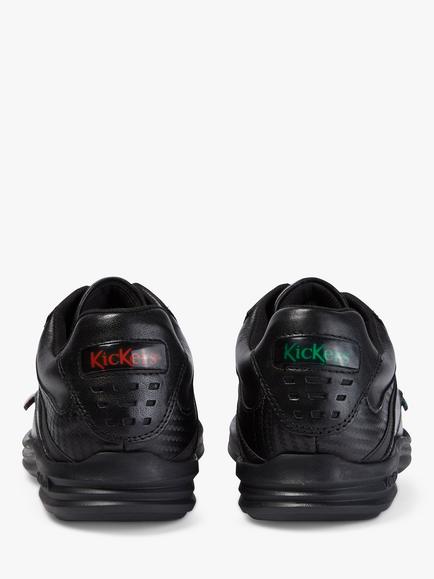 Kickers Kids' Leather Reasan Laced Shoes, Black - view 2, Black Leather