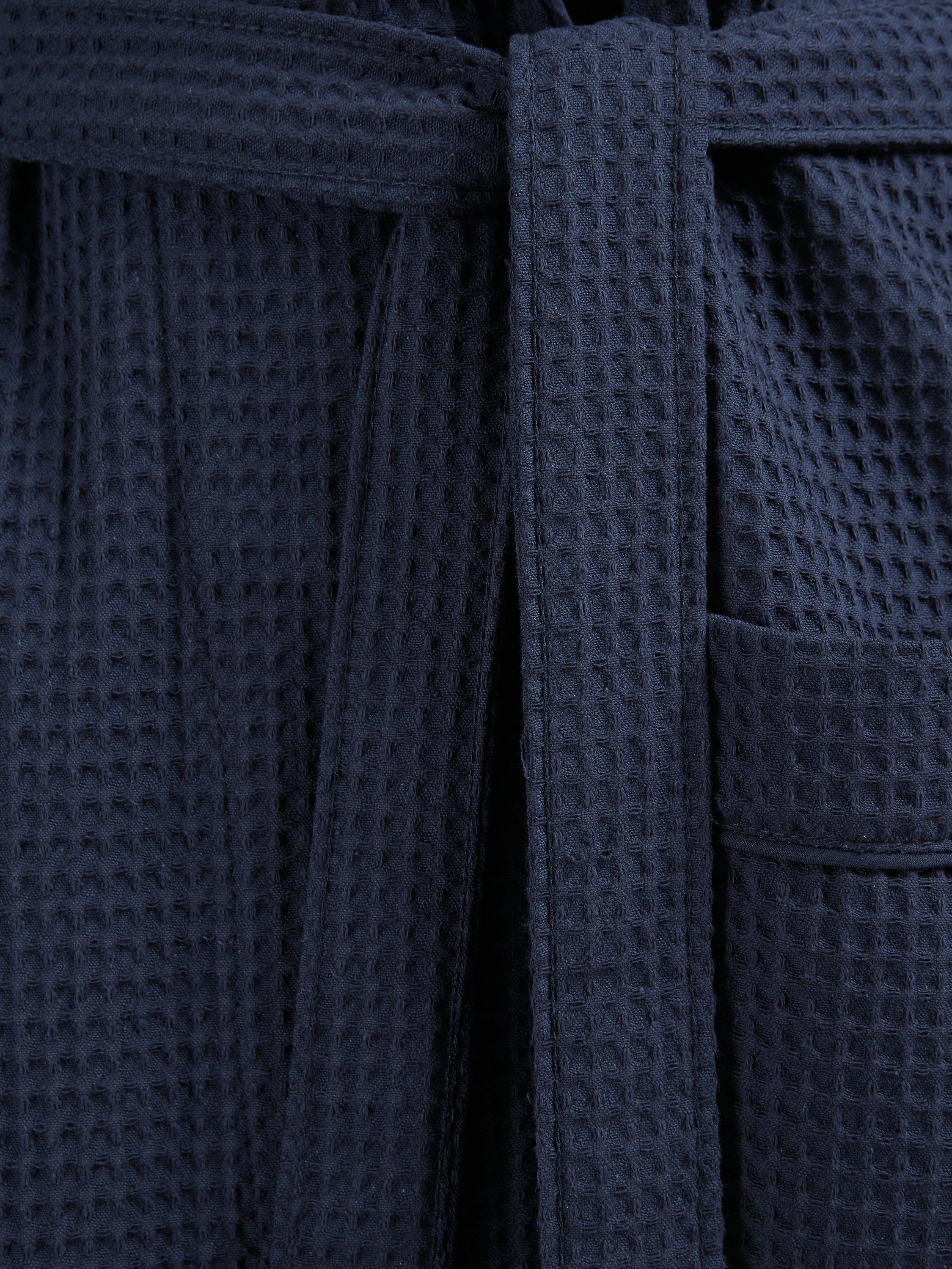 Product image 4 of 4, which shows John Lewis Pure Cotton Waffle Robe, Navy, S