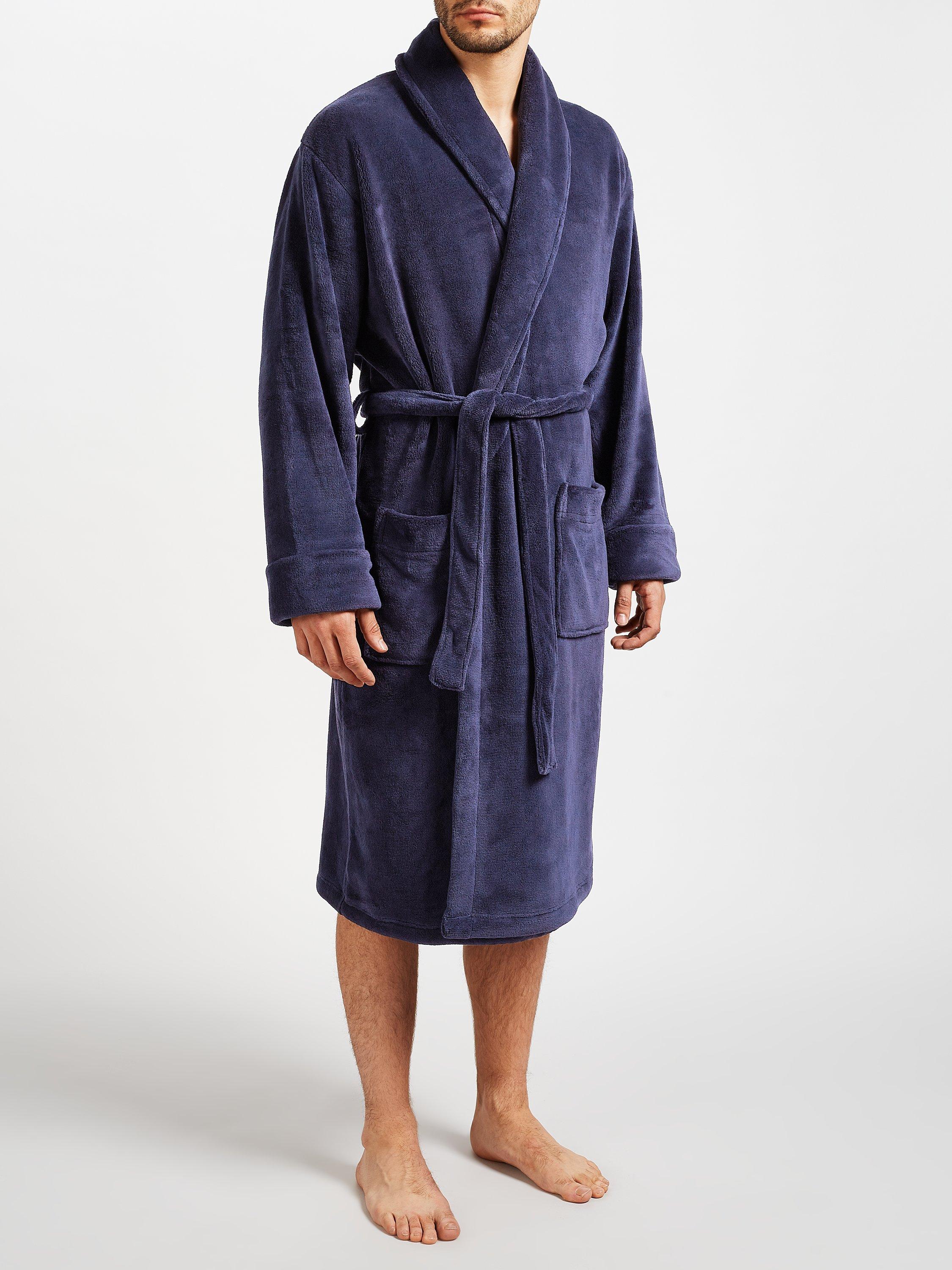 John Lewis & Partners Sheared Fleece Robe, Navy
