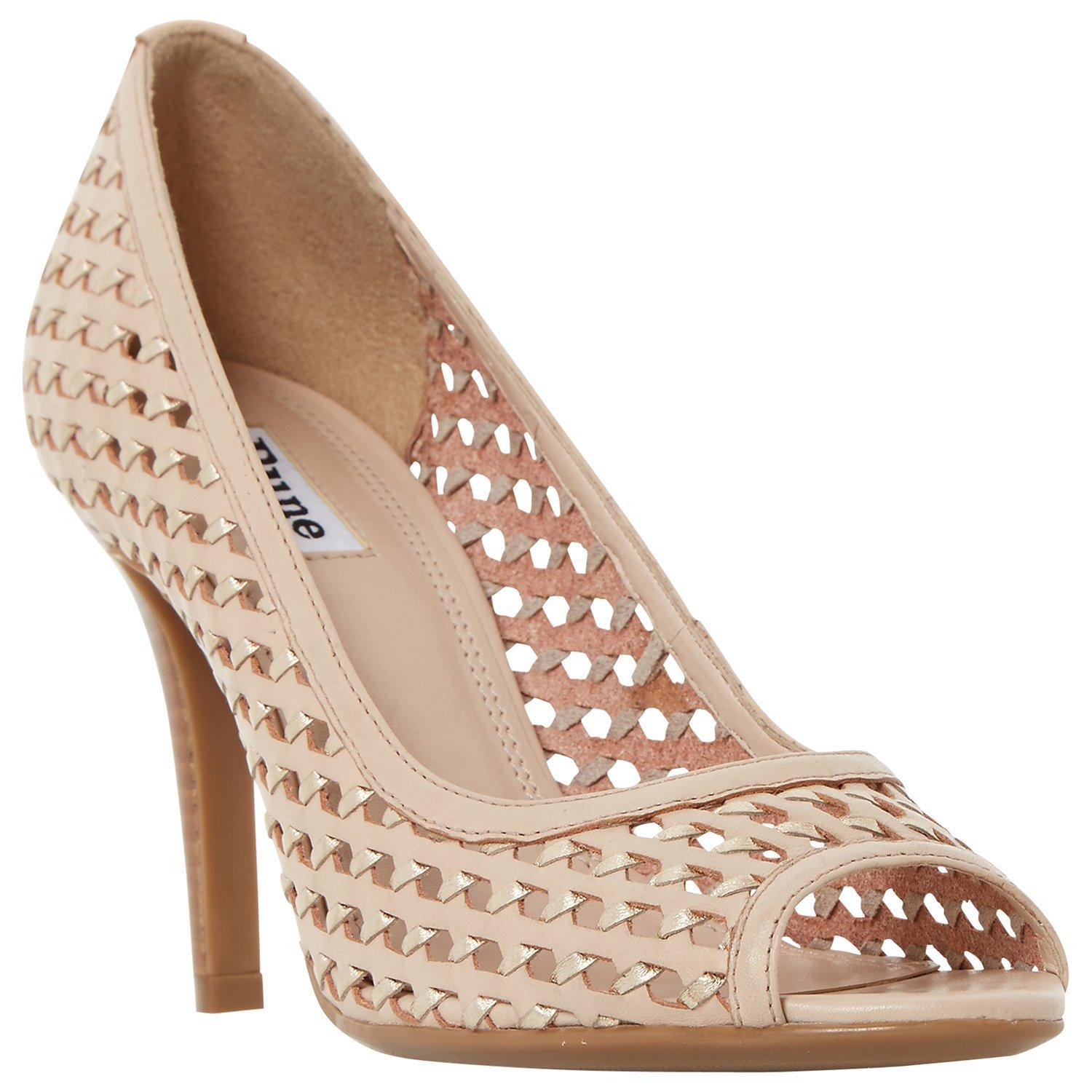 Dune Claudette Woven Peep Toe Court Shoes Nude