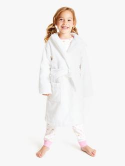 John Lewis Kids' Towelling Robe, White, White