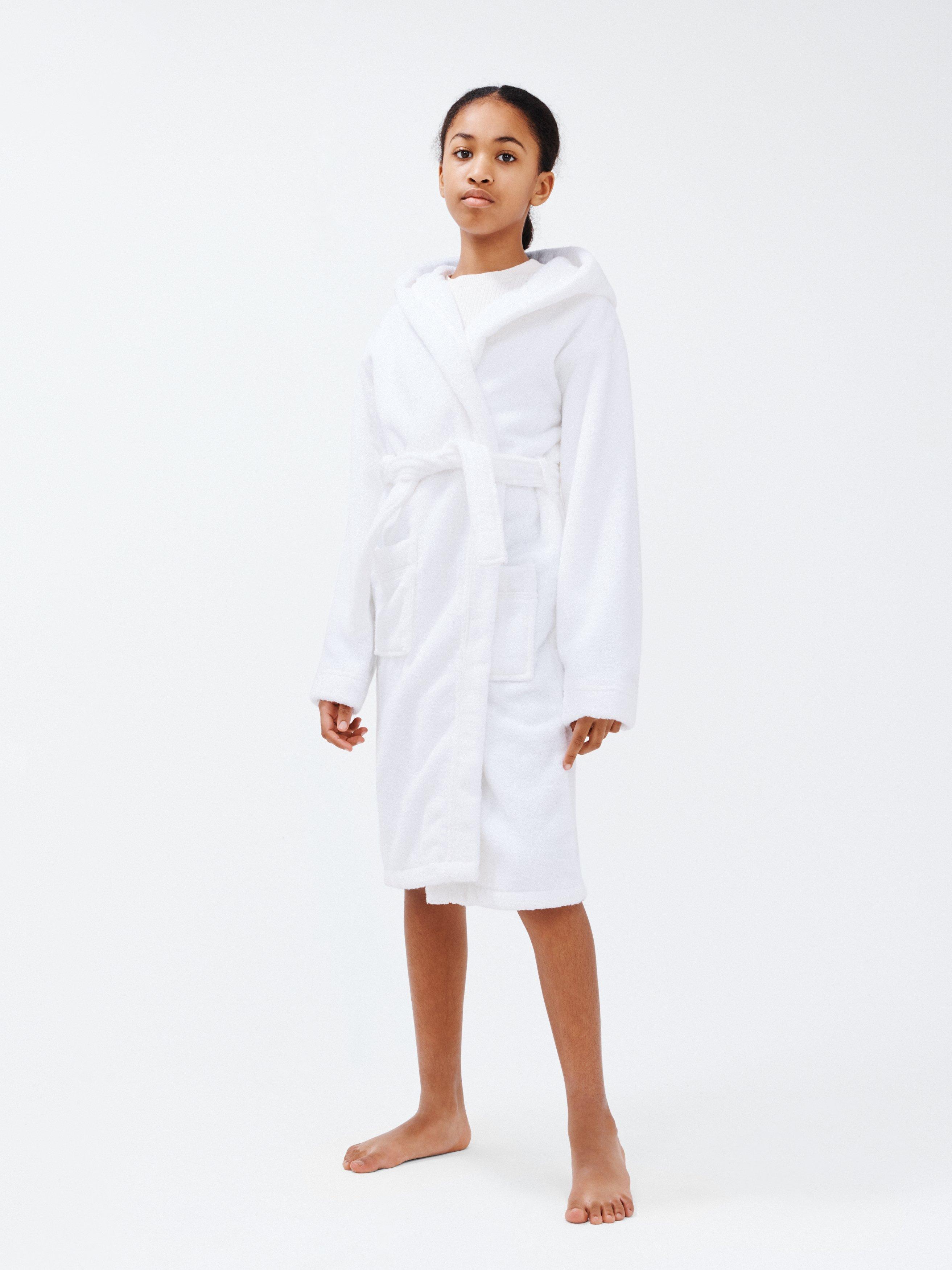 John Lewis Kids Towelling Robe White