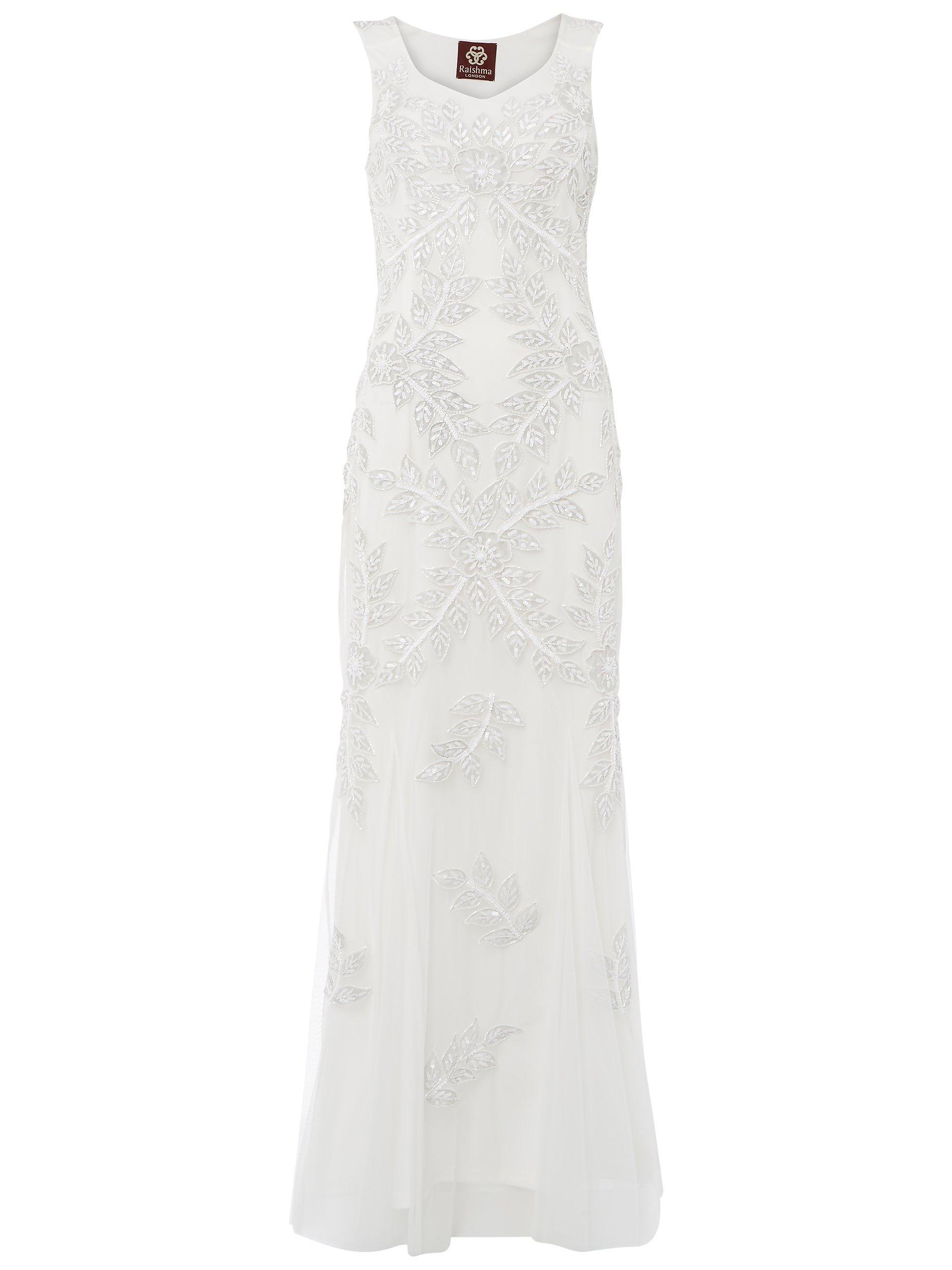 Raishma Floral Embellished Gown, White