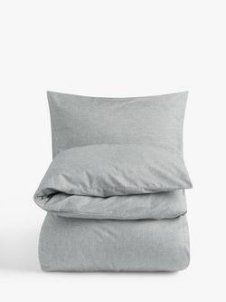 John Lewis Euan Stripe Brushed Cotton Bedding - view 2, Grey