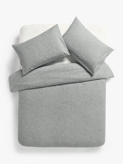 John Lewis Euan Stripe Brushed Cotton Bedding, Grey