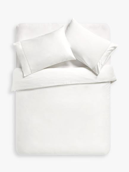 John Lewis Garda Egyptian Cotton Sateen Bedding, 400 Thread Count, Cream