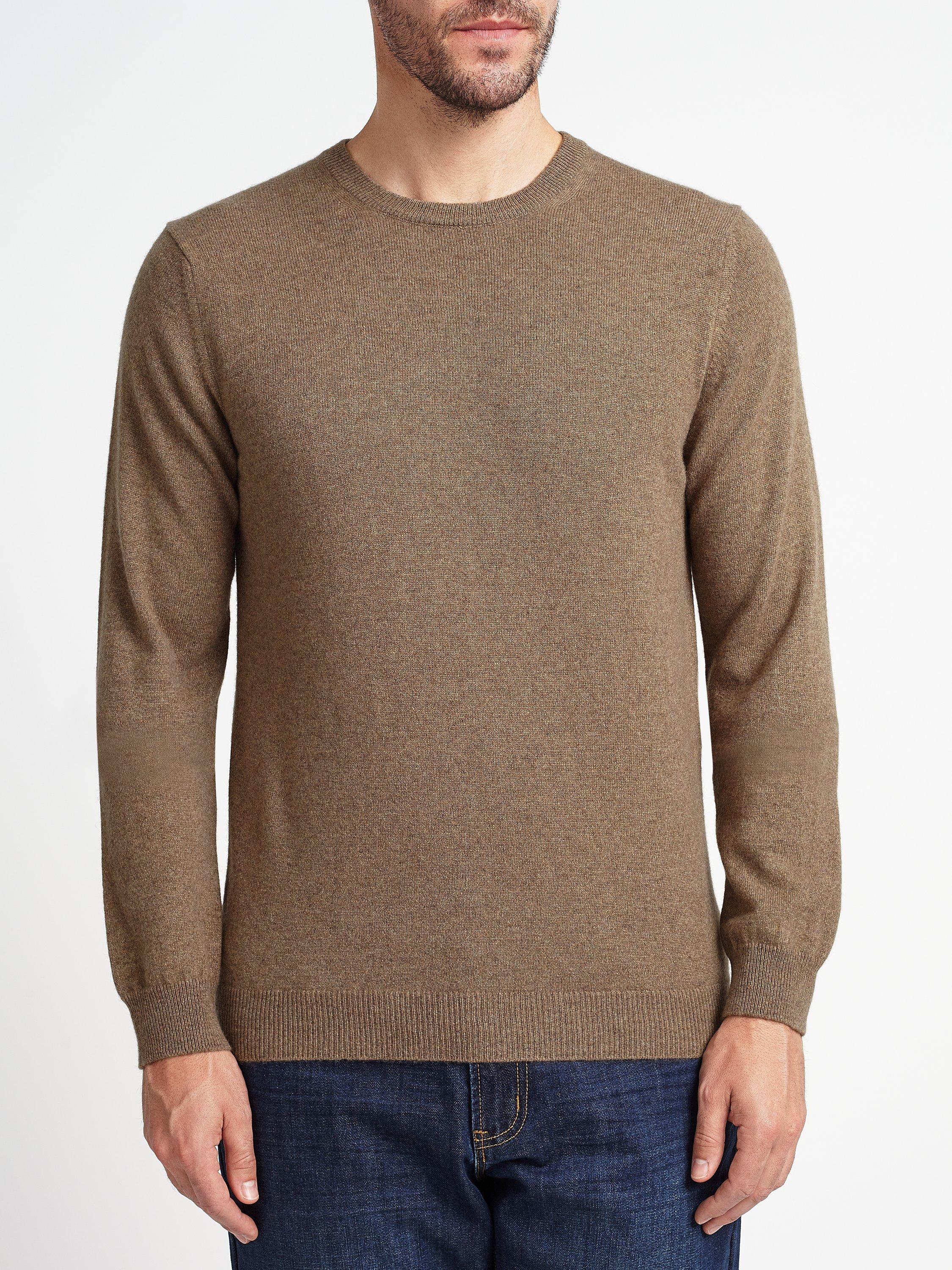 John Lewis & Partners Made In Italy Cashmere Crew Neck Jumper, Natural Melange, S