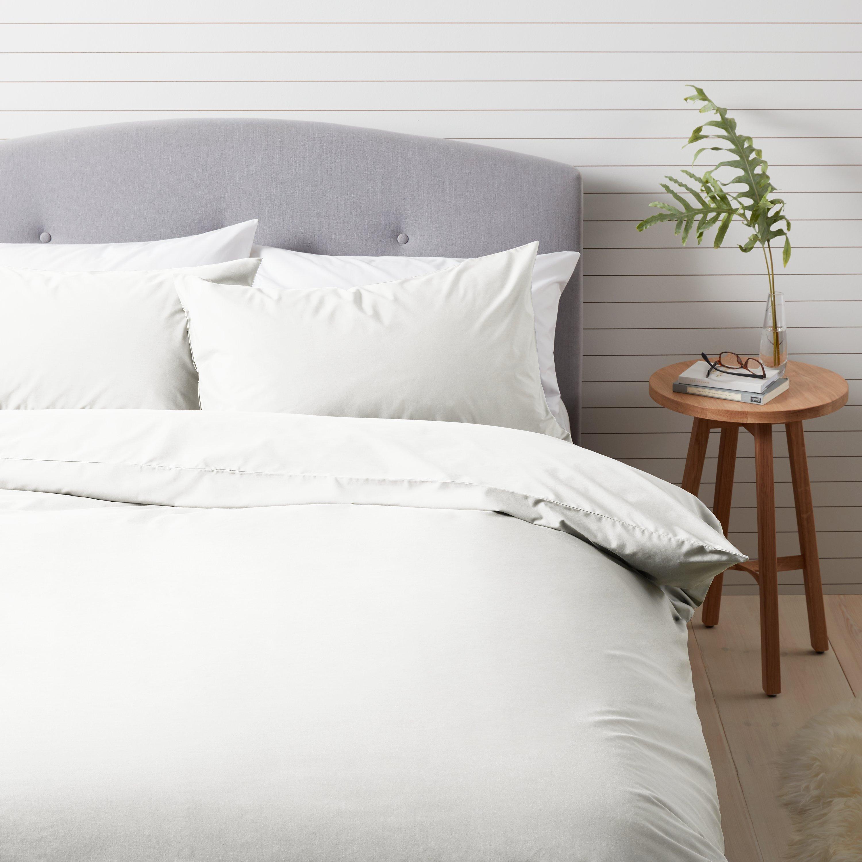 John Lewis ANYDAY Easy Care 200 Thread Count Polycotton Pair Standard Pillowcase, Cream