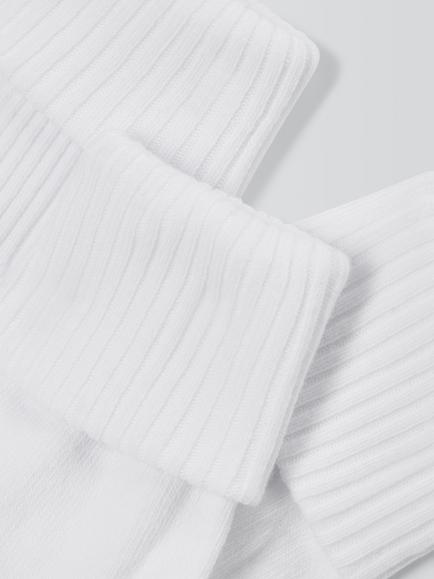 John Lewis Kids' Roll Over Socks, Pack of 5, White - view 2, White