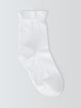 John Lewis Kids' Frill Top Socks, Pack of 5, White