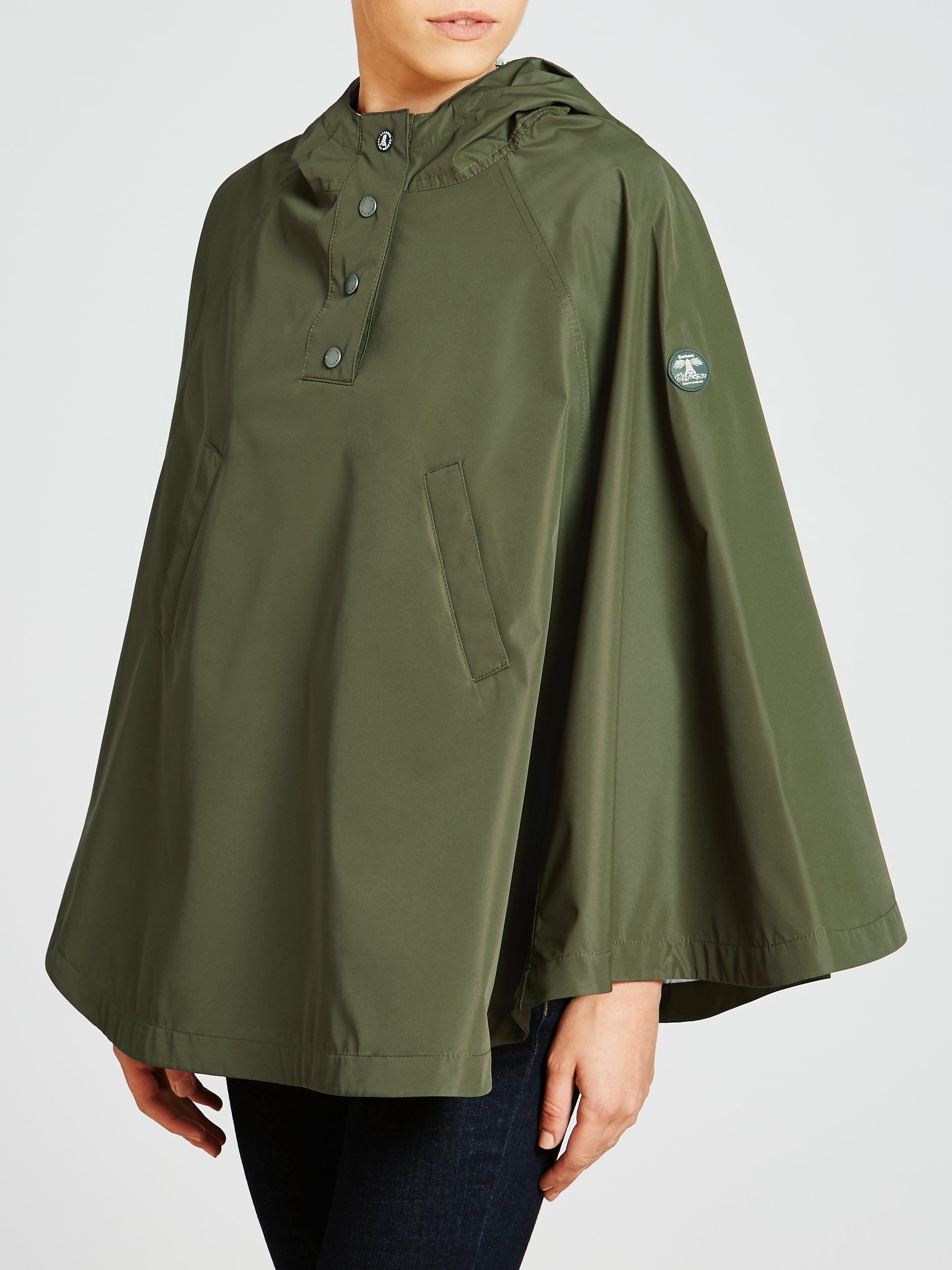 Barbour Brae Waterproof Poncho Seaweed