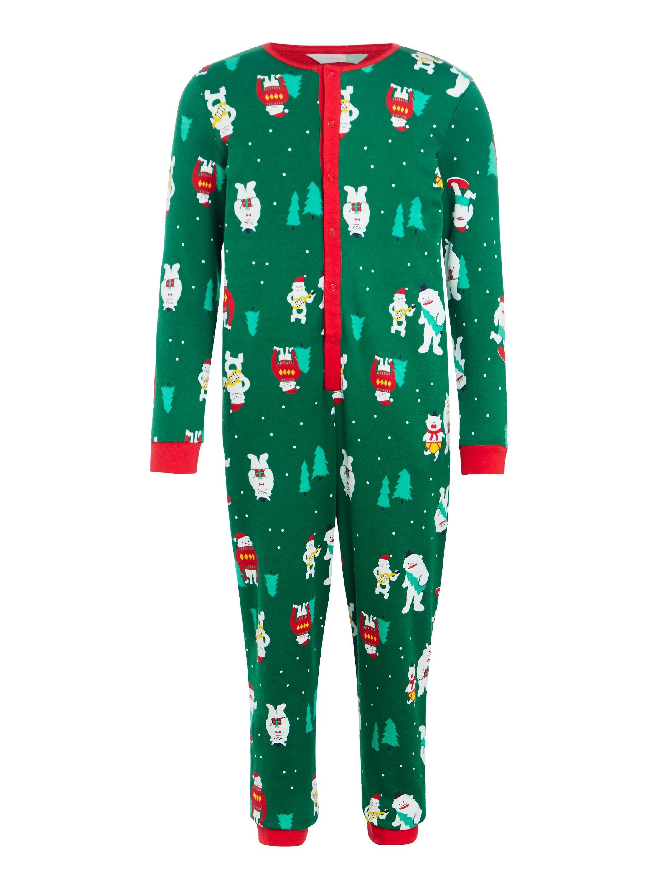 John Lewis Children s Yeti Christmas Onesie Green