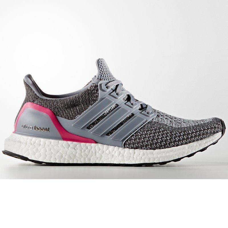 adidas Ultra Boost Women's Running Shoes, Grey/Pink