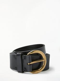 John Lewis Julia Leather Jeans Belt, Black