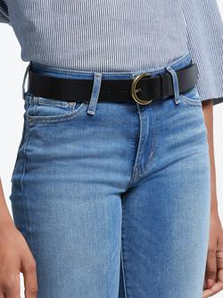 John Lewis Julia Leather Jeans Belt - view 2, Black