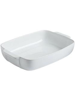 Pyrex Signature Ceramic Rectangular Roaster Oven Dish, White