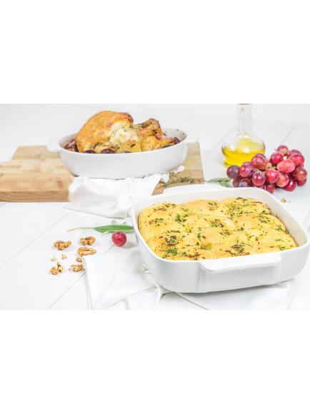 Pyrex Signature Ceramic Rectangular Roaster Oven Dish - view 2, White