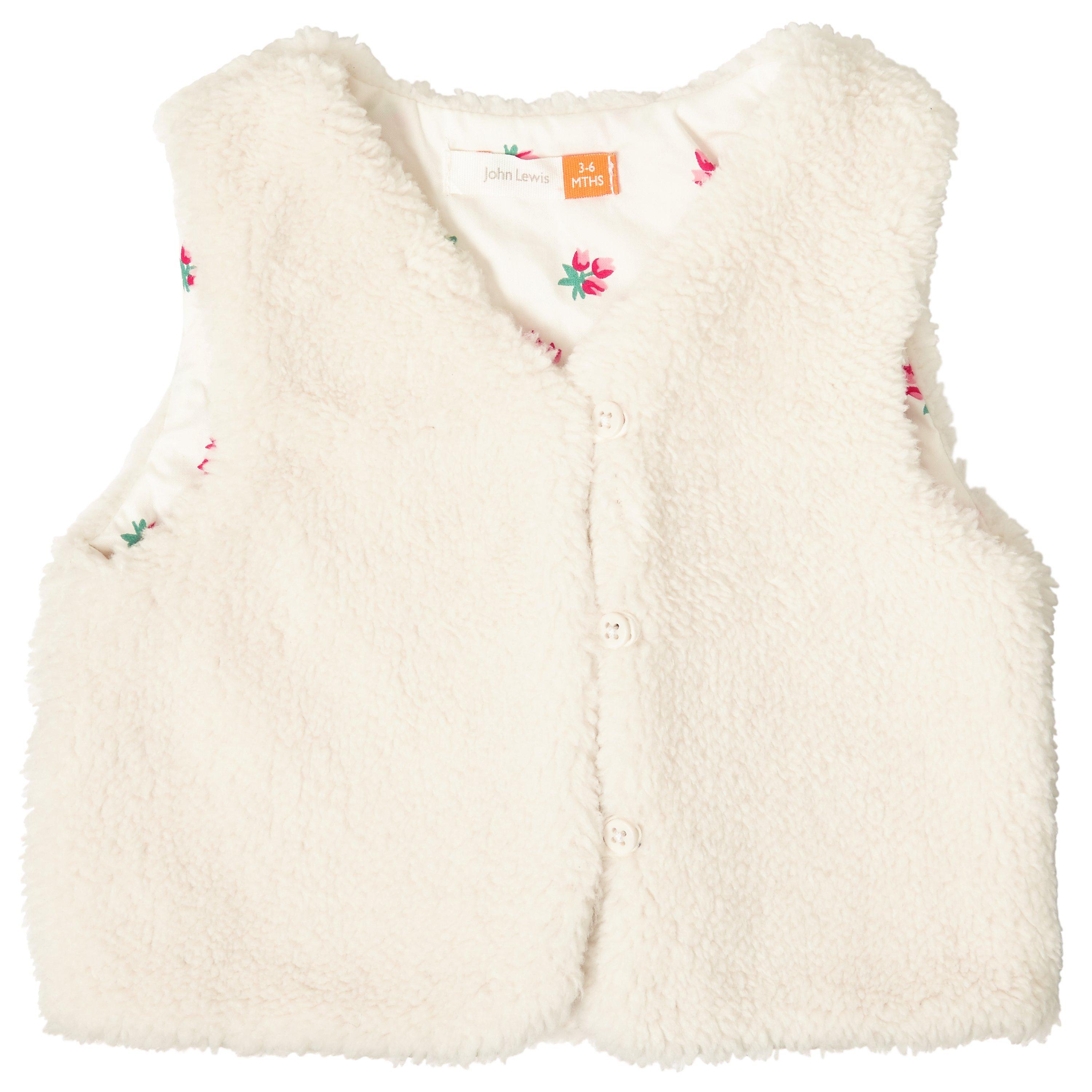 John Lewis & Partners Baby Soft Gilet, Cream