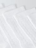 John Lewis Children's Knee High Pellerine Socks, Pack of 5, White