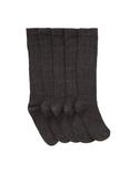 John Lewis Children's Knee High Heart Socks, Pack of 5, Charcoal