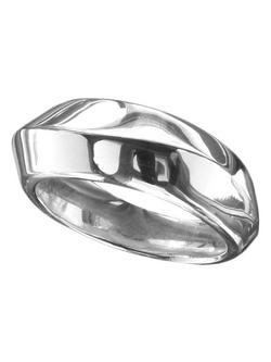 Nina B Unisex Sterling Silver Ridge Ring, Silver, Silver