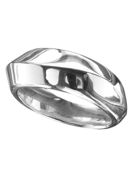 Nina B Unisex Sterling Silver Ridge Ring, Silver, Silver