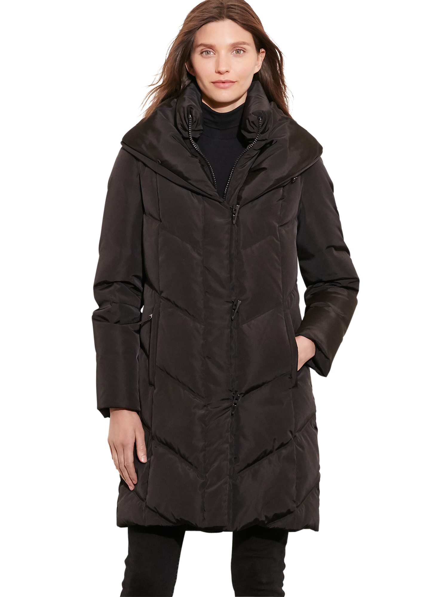 Lauren Ralph Lauren Pillow Collar Down Coat Black