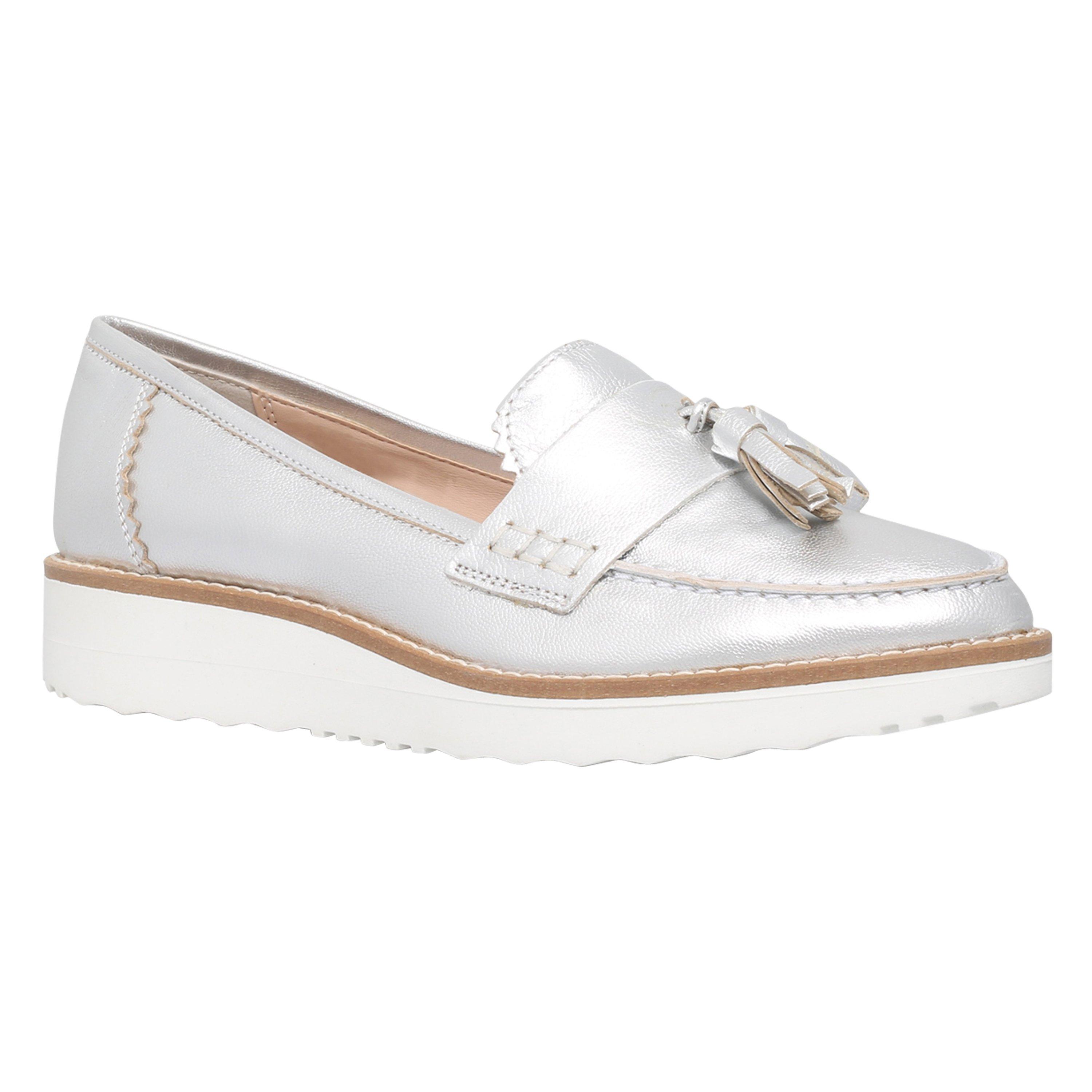Carvela Limbo Flat Loafer Shoes, Silver
