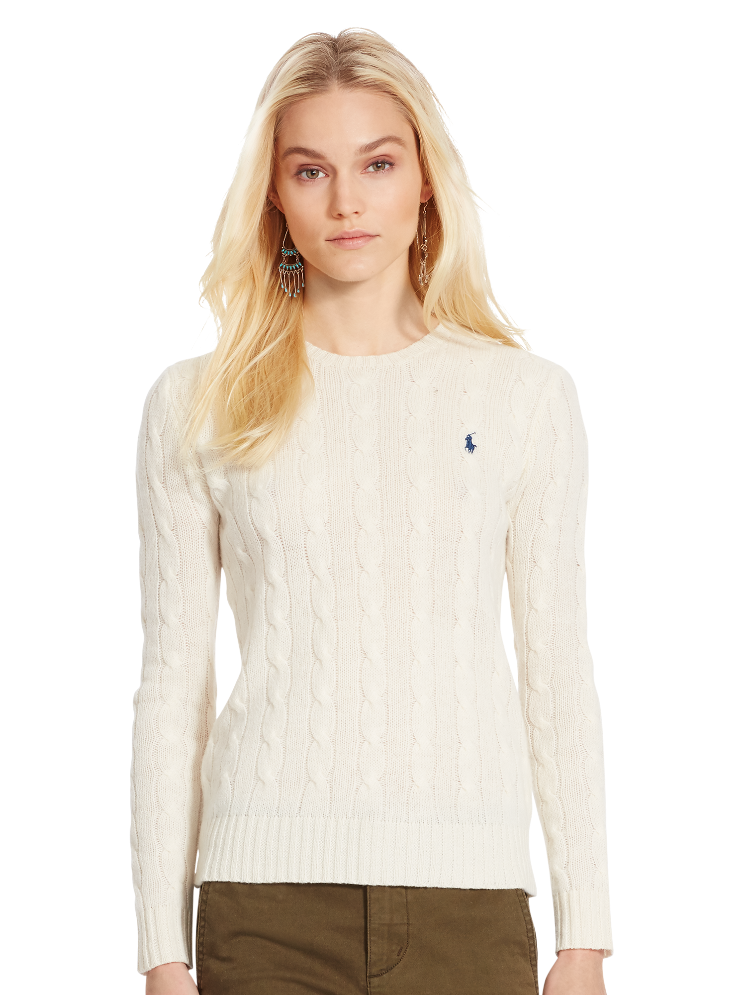 Polo Ralph Lauren Julianna Cable Knit Jumper Cream