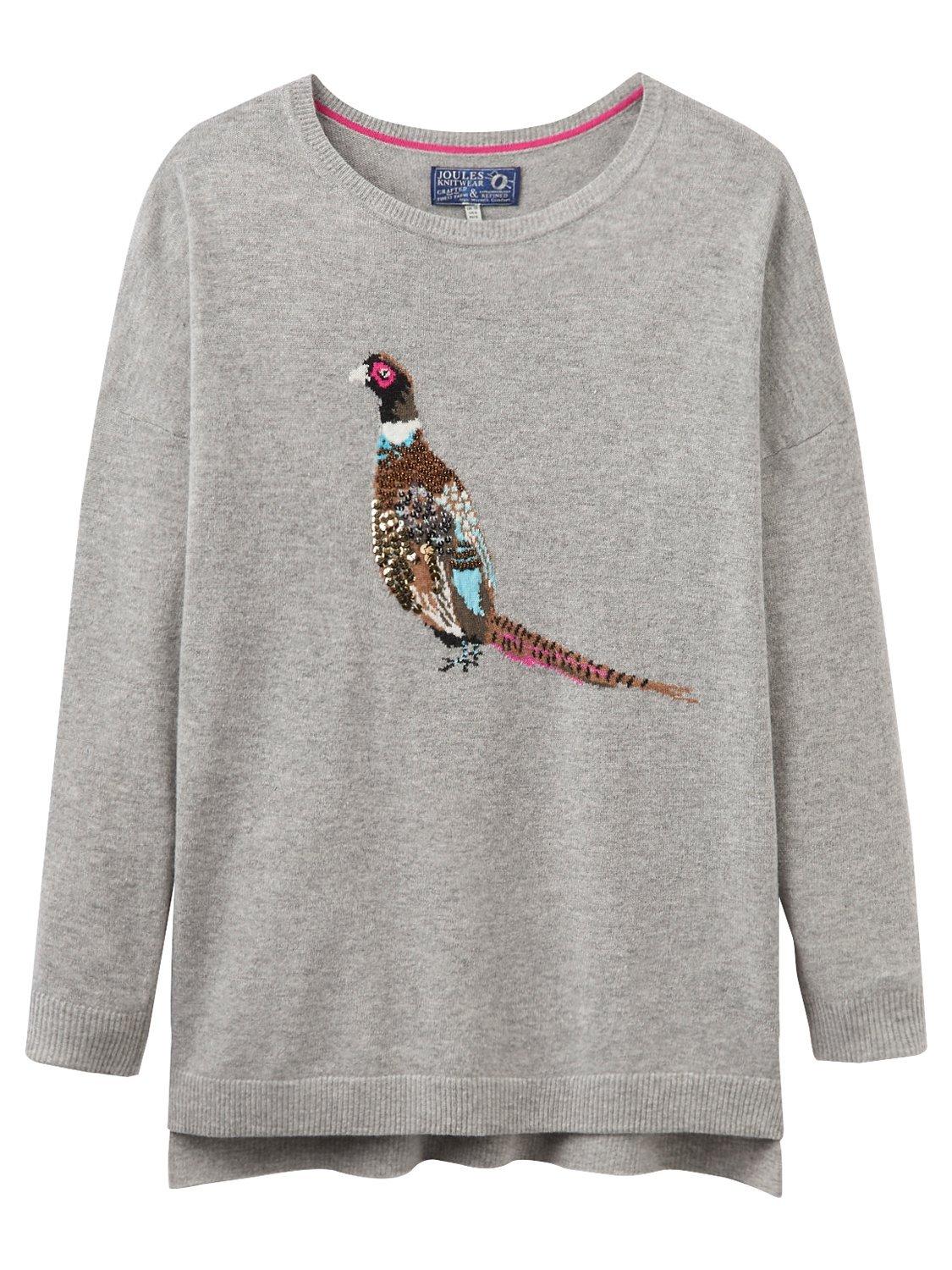 Joules Merry Pheasant Intarsia Jumper, Grey