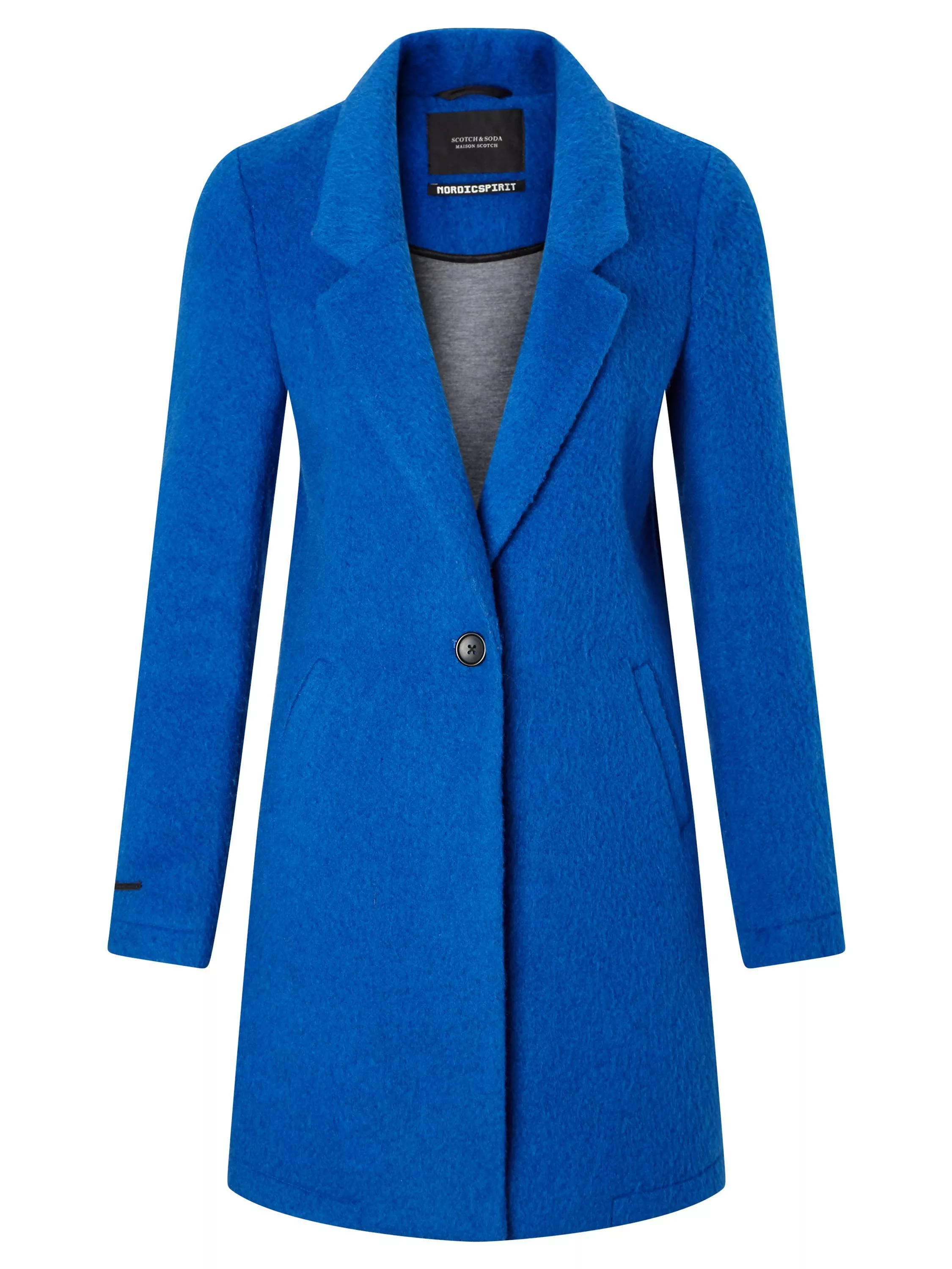 Maison Scotch Bonded Wool Coat Electric Blue