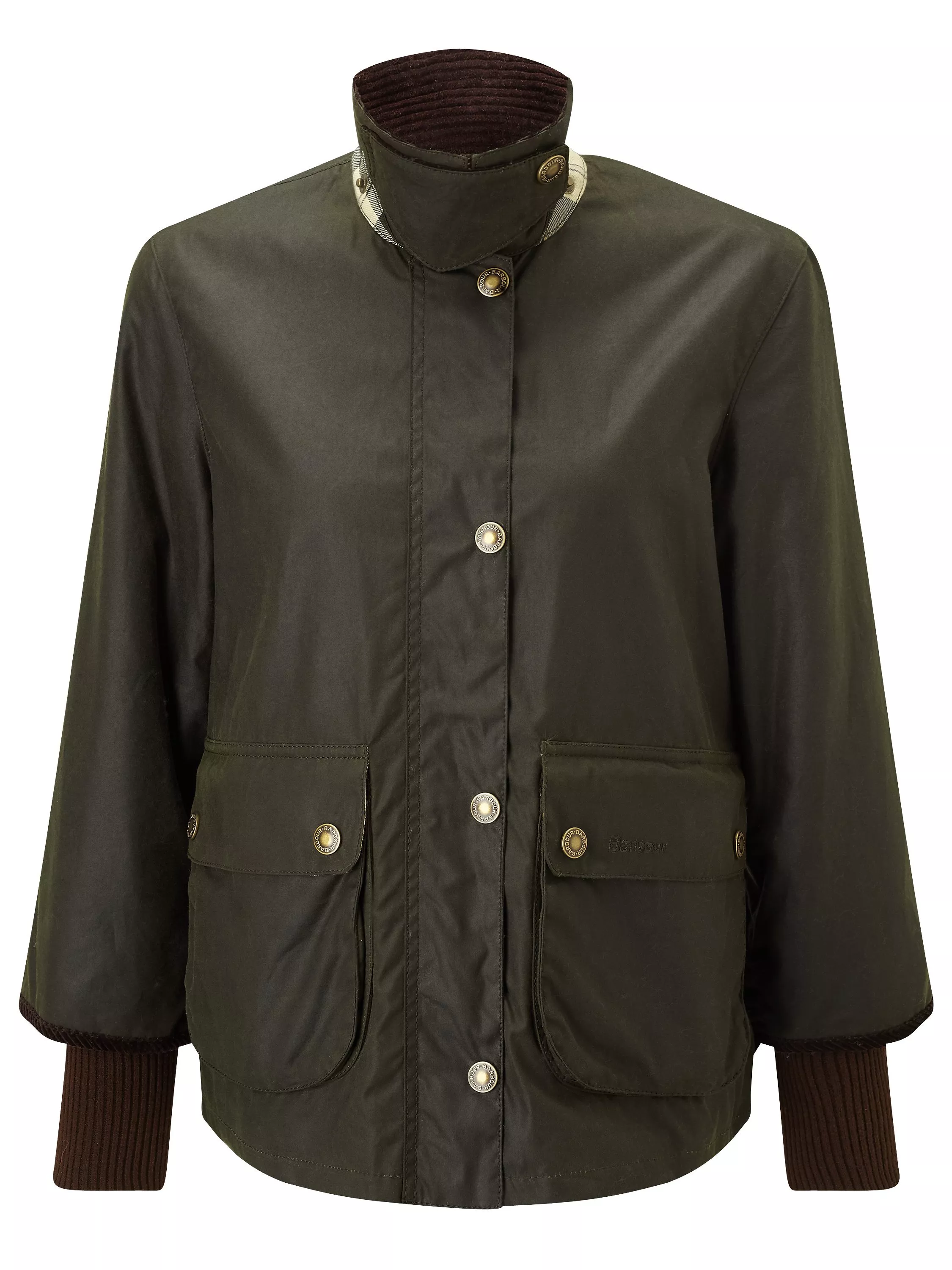 Barbour Heritage Cropped Border Wax Jacket Sage