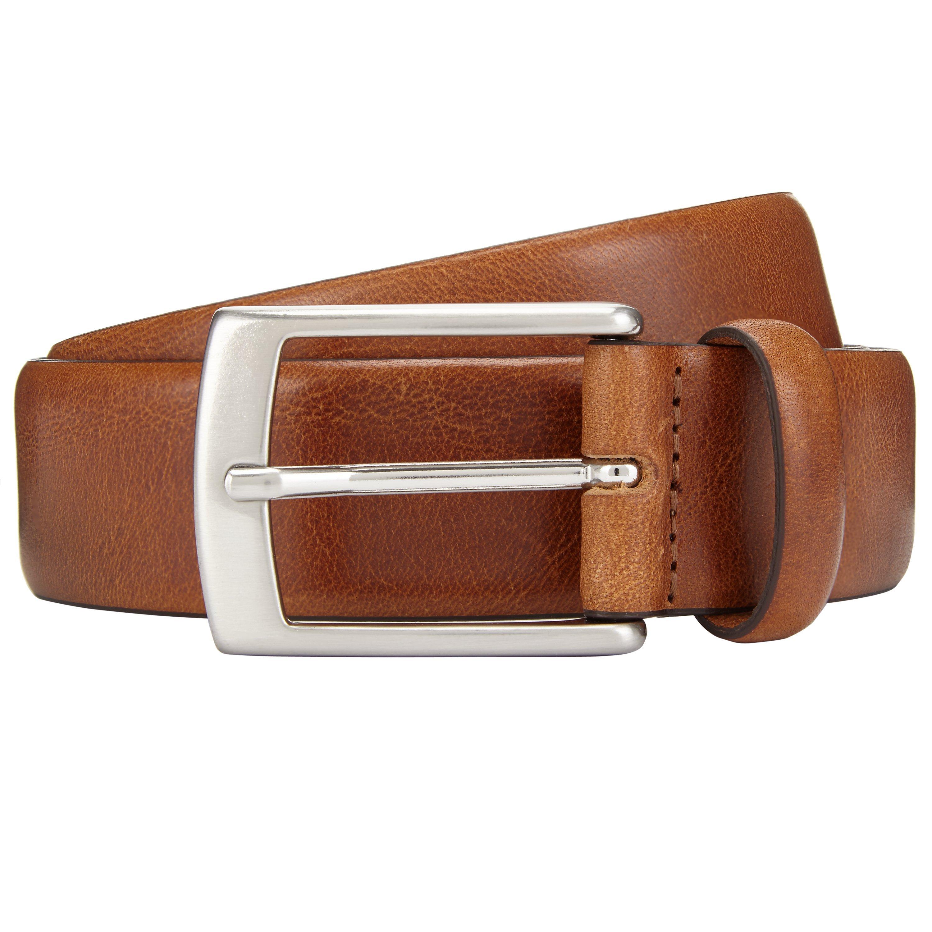 John Lewis & Partners Made in Italy Nevada Leather Belt, Tan
