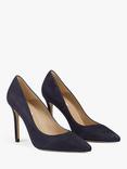 L.K.Bennett Fern Suede Pointed Heeled Courts, Navy