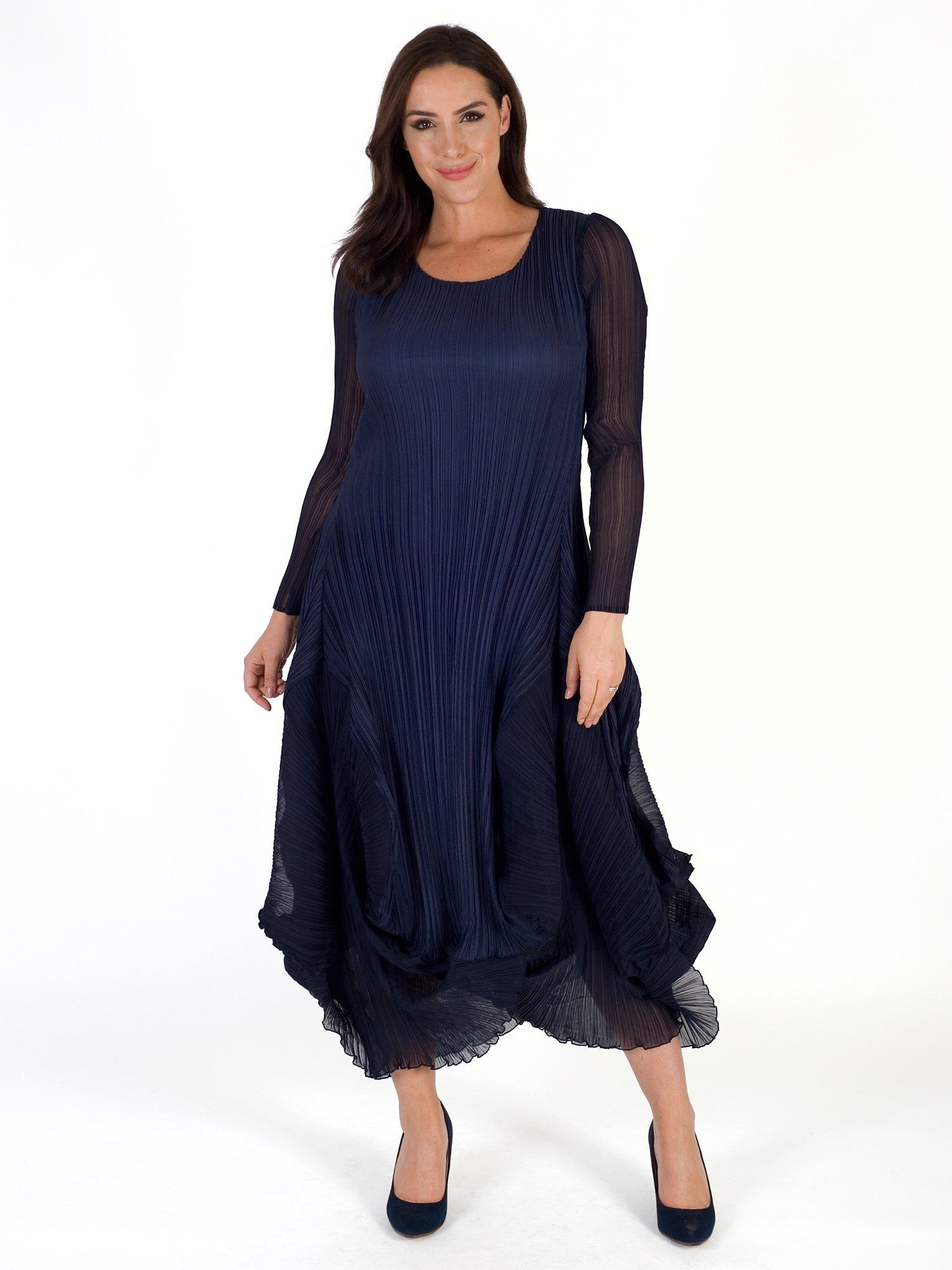 Chesca Matte Crepe Crush Pleat Dress