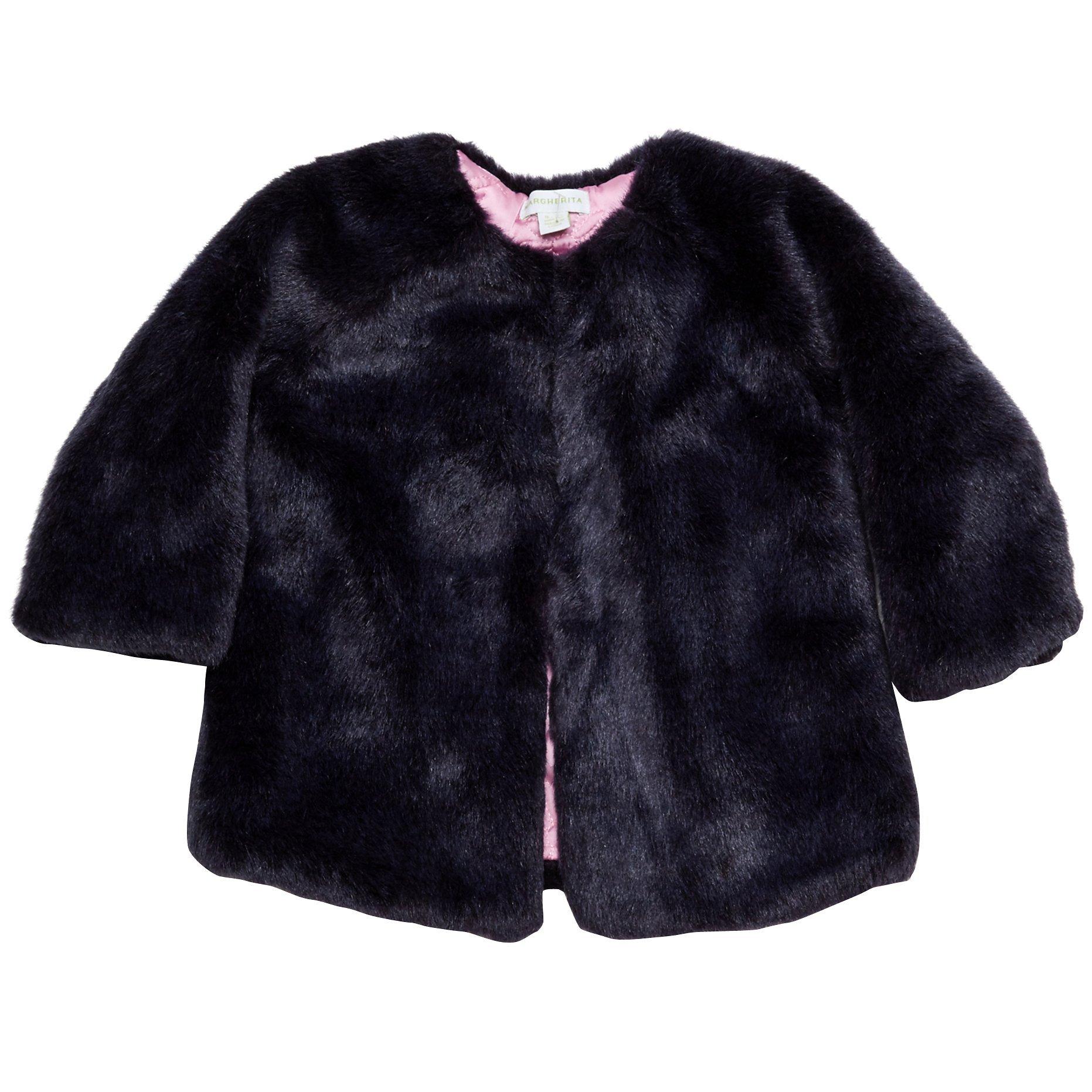 Margherita Kids Baby Faux Fur Jacket, Eclipse